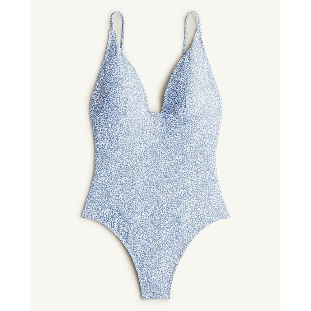NWOT J.Crew Plunge One-Piece Swimsuit Liberty® Jacqueline’s Blossom Floral Sz 16